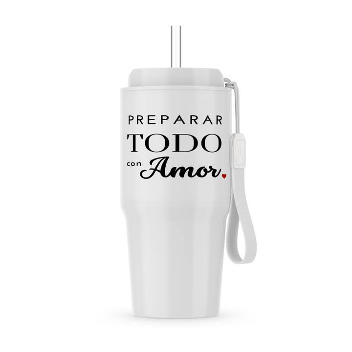 3dRose - Wholesale Insulated Mug/Tumbler - 3dRose, Preparar Todo Con Amor - Prepare everything with love Spanish Saying, Tumbler