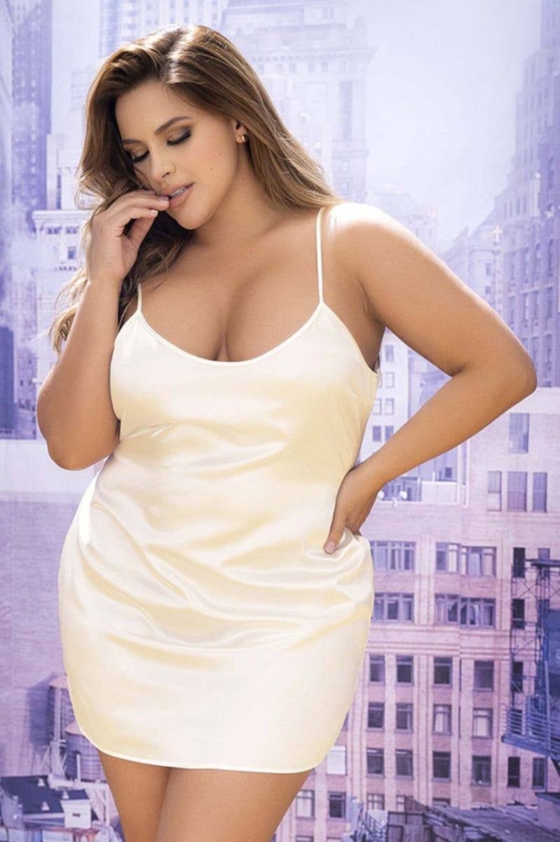 Lingerie Mart - Wholesale Chemise - Women's - Mapale Plus Size Silky Satin Sleep Chemise MA7451X0