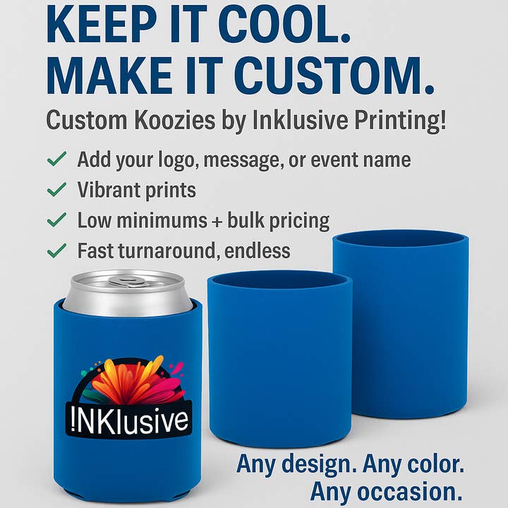 Inklusive Printing, Designs & More - Vente Housses de boisson - Koozies personnalisés - 1 côté