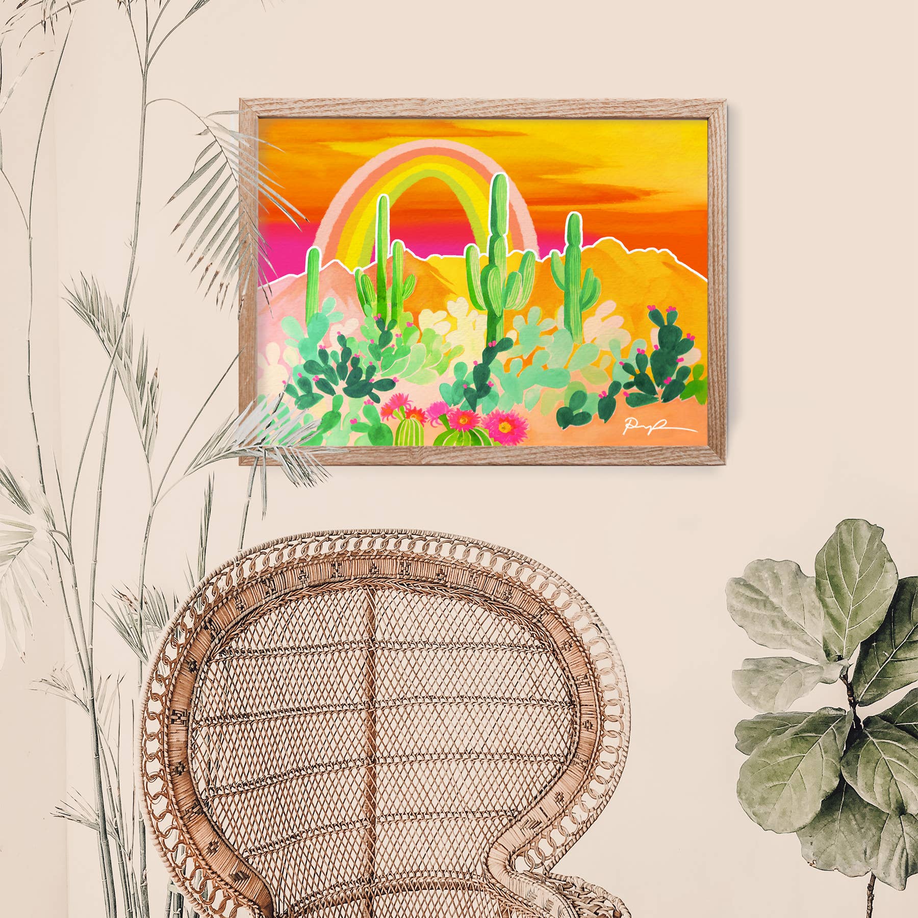 Paige Poppe Art - Wholesale Art Print - "Desert Rainbow" Horizontal Art Print1