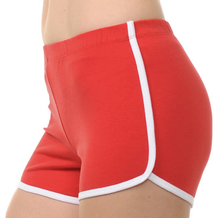 Urban Look - Vendita all'ingrosso Pantaloncini sportivi - Donna - Pantaloncini fitness con delfino running allenamento yoga rosso2