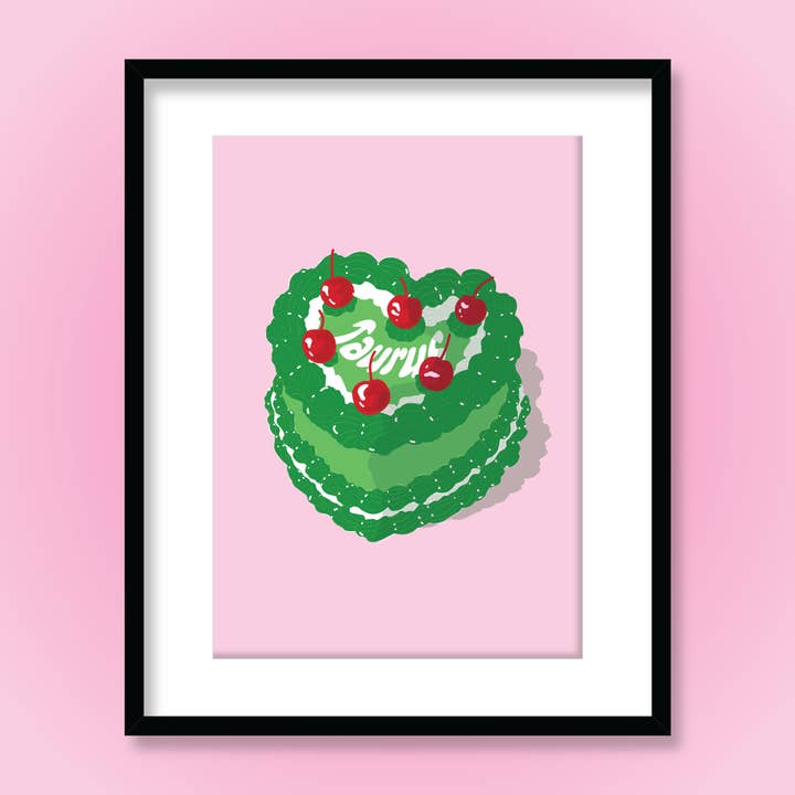 Ruby Roller Art - Vendita all'ingrosso Stampa artistica - Torta estetica cuore con ciliegie segno zodiacale stampa artistica