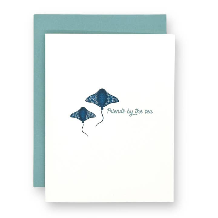 FRIENDS BY THE SEA - Hand Glittered Greeting Card for wholesale by Seaside + Sunshine Greetings