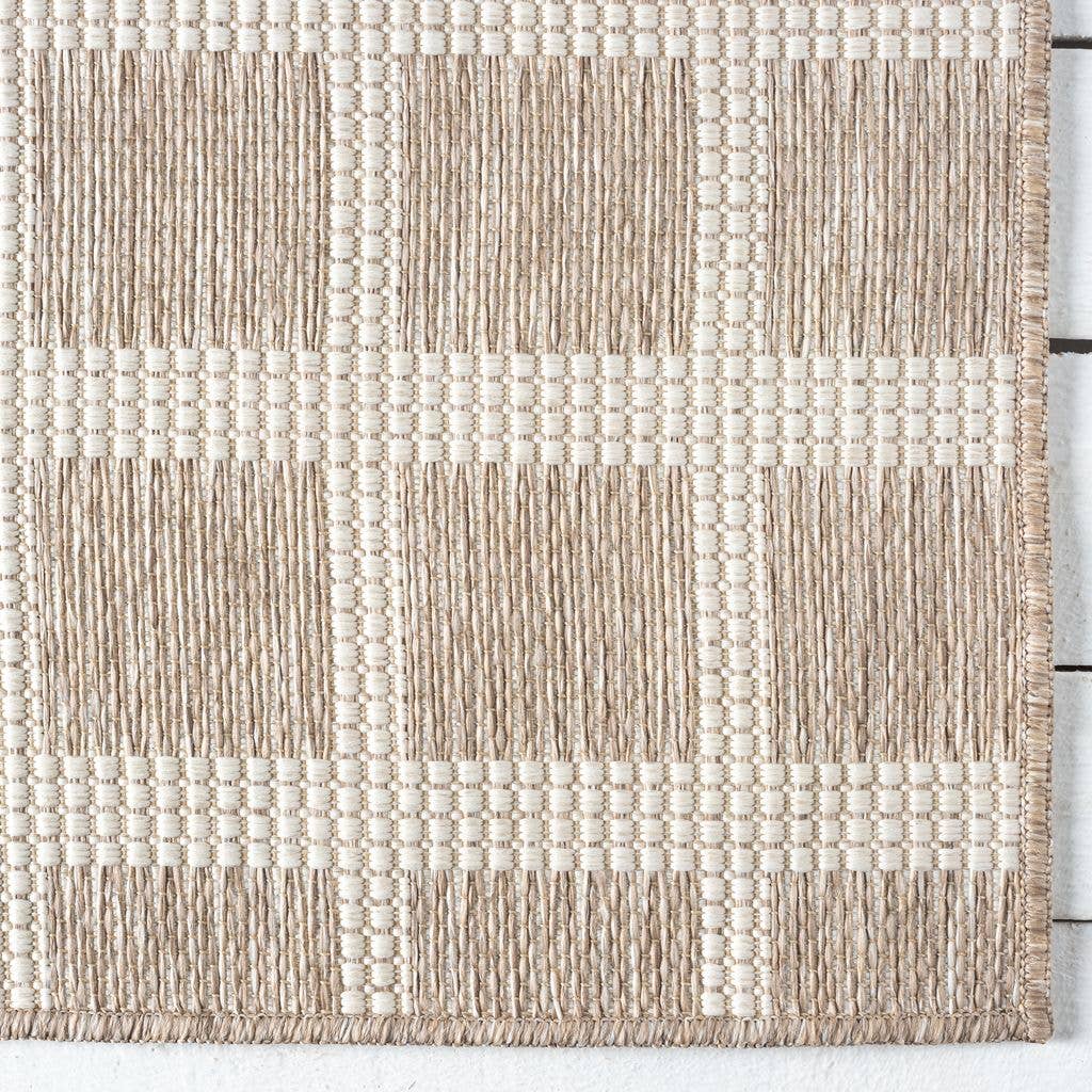 Abani Rugs - Wholesale Area Rug - Ocean Gridscape Beige Brown Indoor/Outdoor Area Rug5