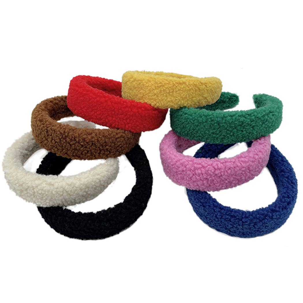 Fashion City – wholesale Pannband - Dam – Solid färg Sherpa pannband6