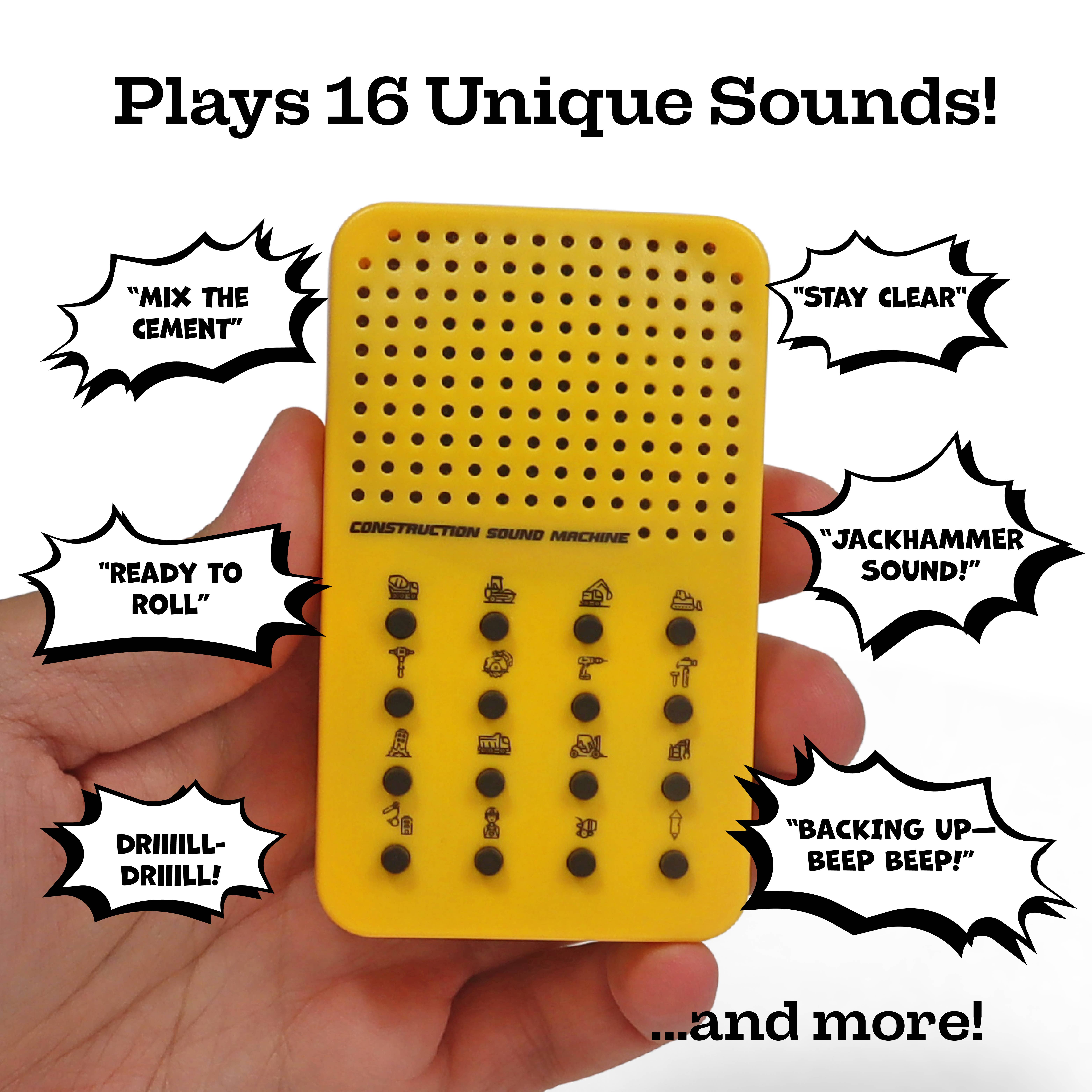 Twinkle Toys LLC – Brinquedo eletrónico - Crianças e bebés por atacado – Máquina de Sons de Construção - Gerador de Ruído Eletrónico com 16 Sons1