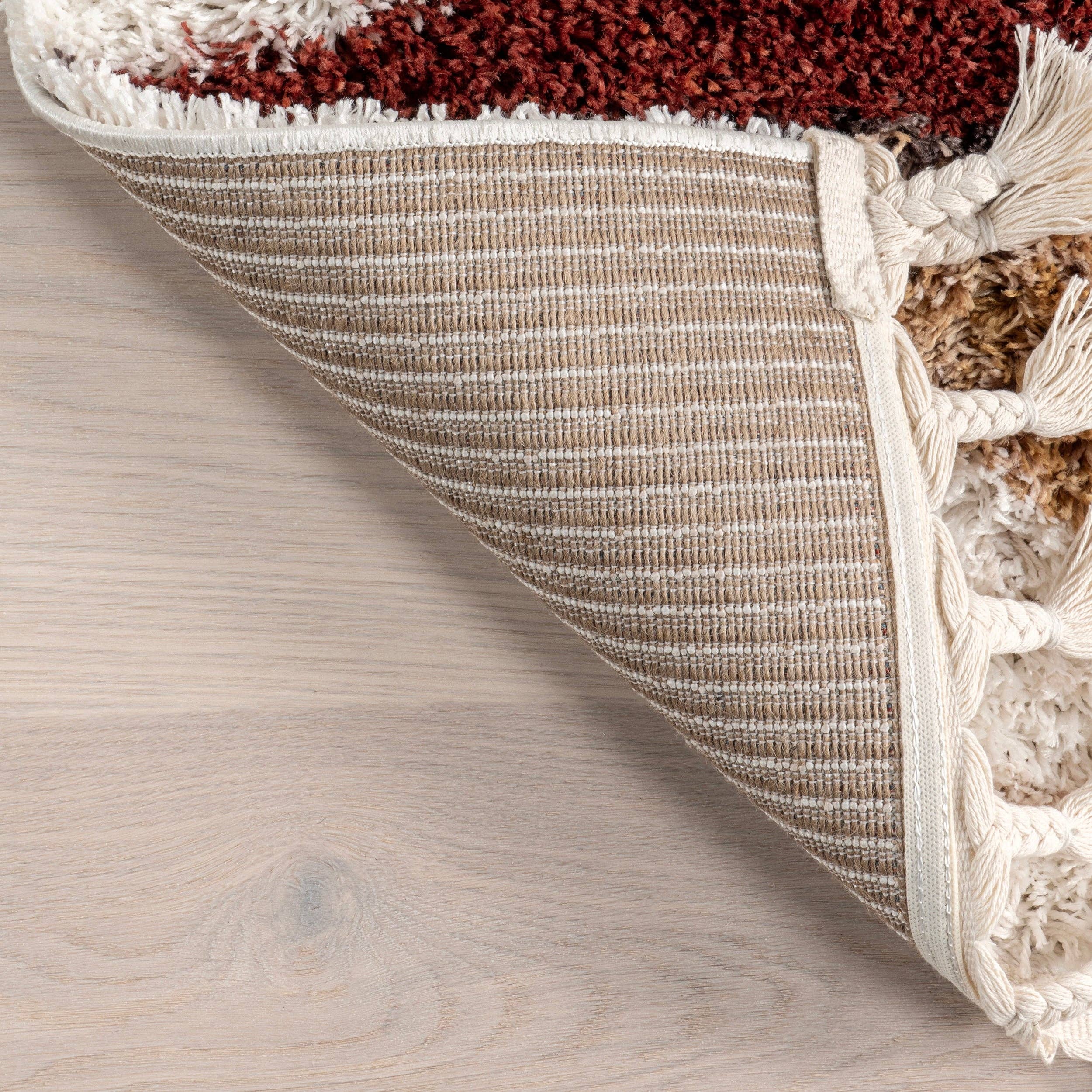 Rust Kali Shaggy Diamond Tassel Area Rug for wholesale on Faire29