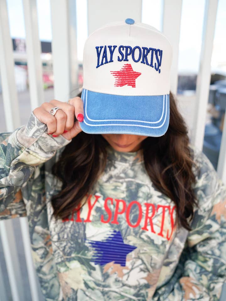 Yay Sports! - Denim Vintage Trucker Hat for wholesale by KENZKUSTOMZ