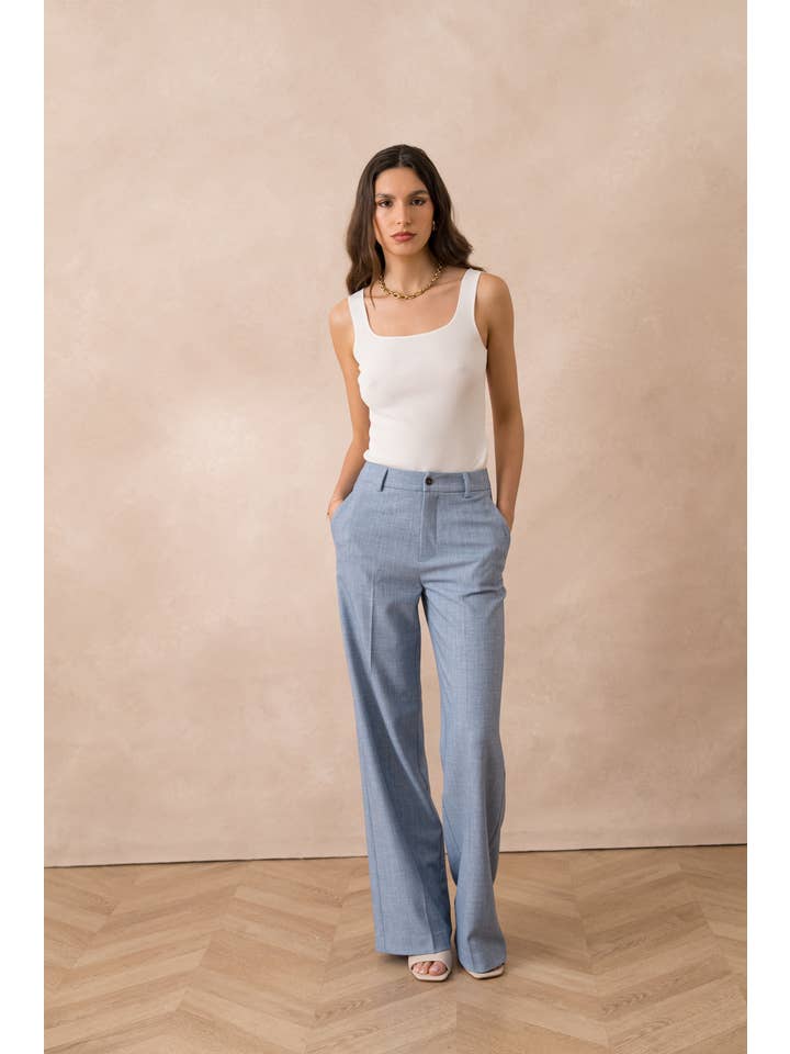 Attentif Paris - Venta al por mayor Pantalón de vestir - Mujer - Pantalones de pierna ancha a medida Heather13