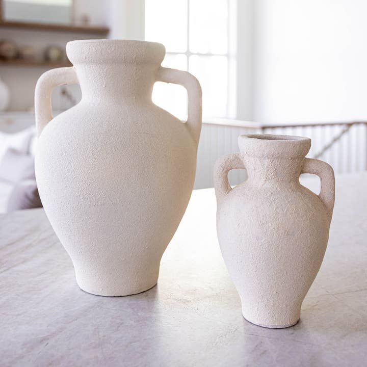 Luxe B Co - Vente Vases - Grand vase urne crème Lesbos avec anses0