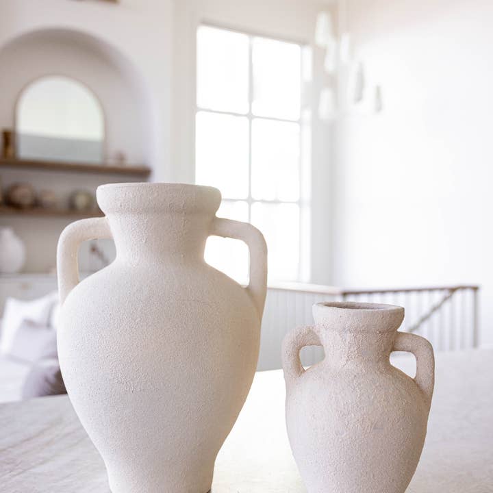 Luxe B Co – wholesale Vase – Lesbos Cream Urn Vase With Handles Large