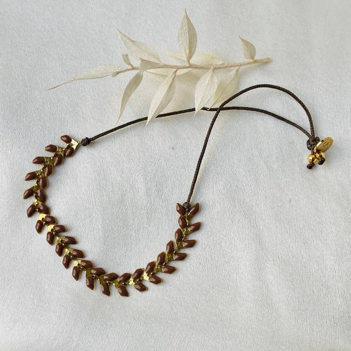 Sophie Deschamps Bijoux – Engroshandel Armbånd med led og kæde – LEOPOLD armbånd med emaljeret kæde1