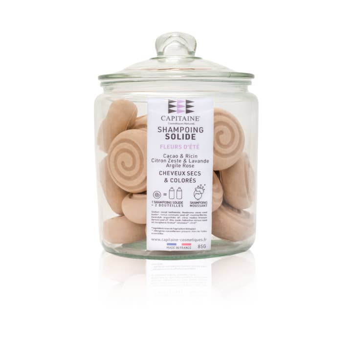 Capitaine Cosmétiques – wholesale Schampopuck/Schampo i fast form – Sommar blomma schampo burk - torrt hår - 20 x 85g