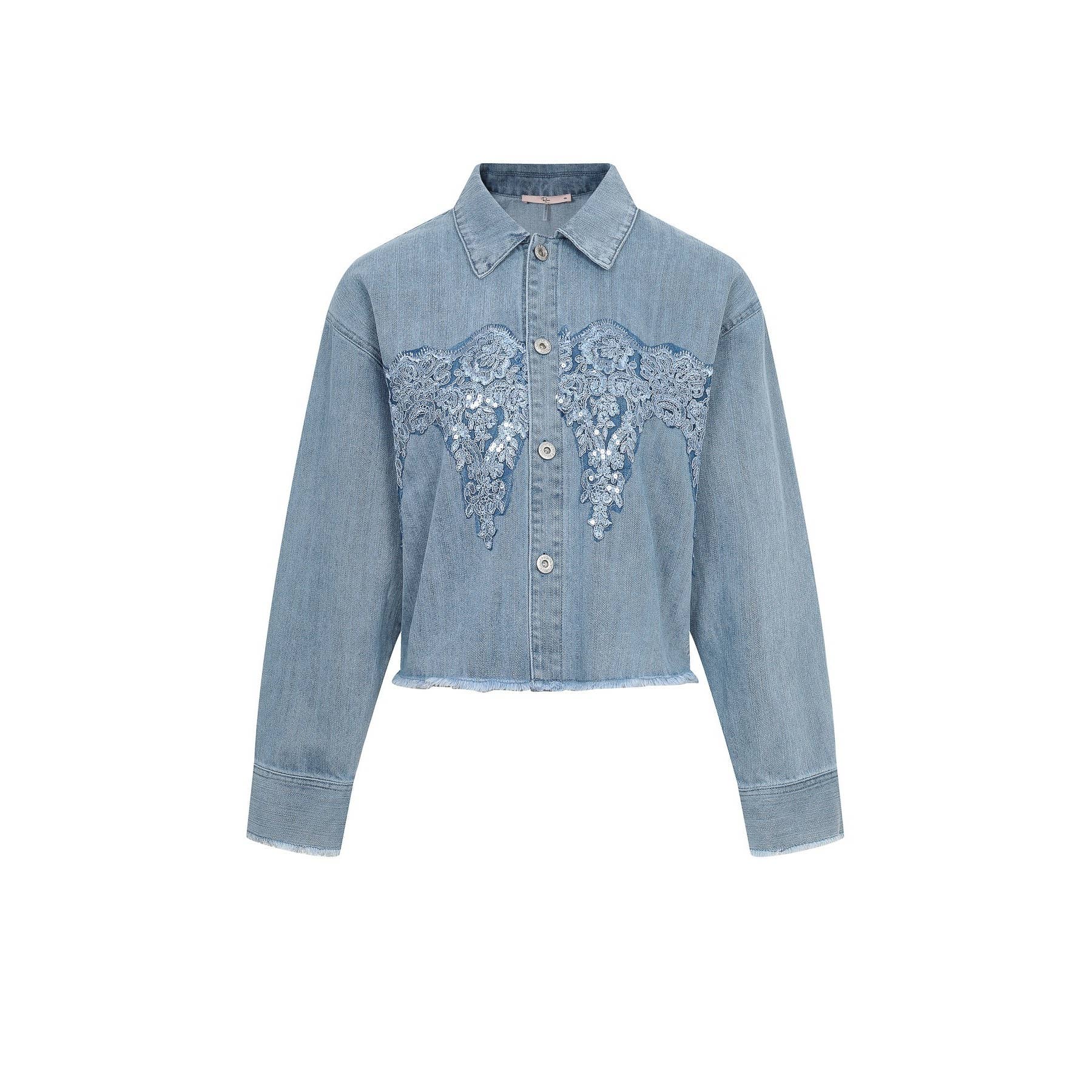 omgstyles - Wholesale Denim Jacket - Women's - Sequin Kissed Denim Jacket