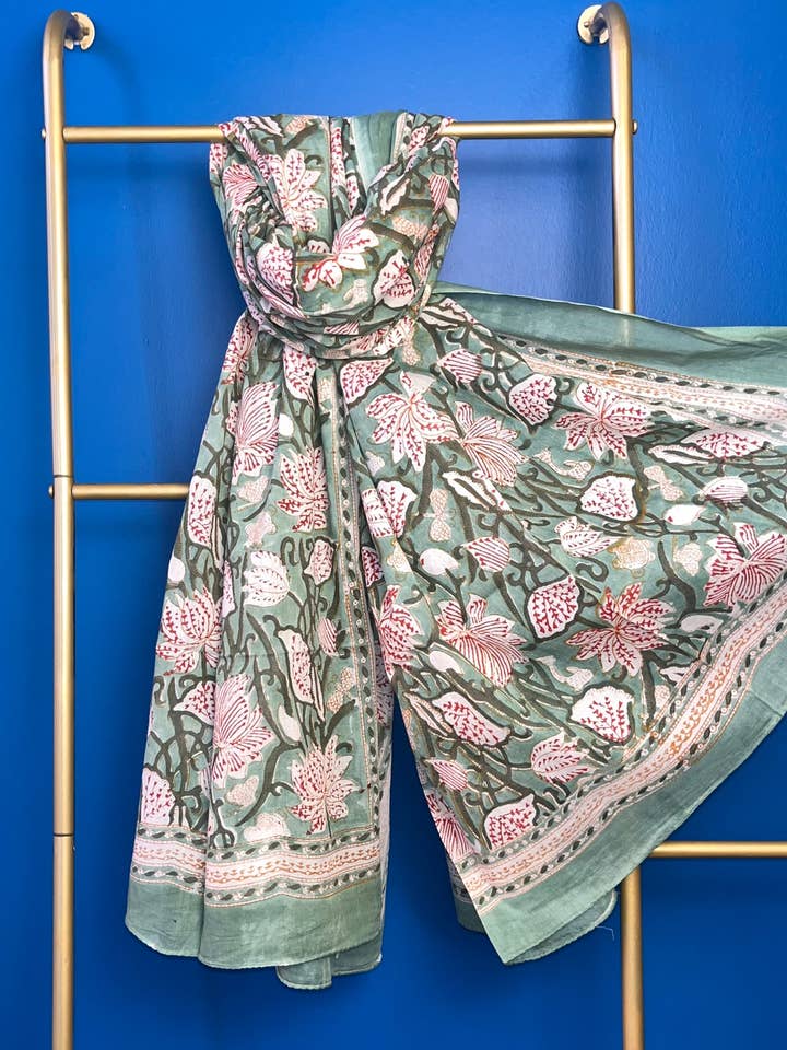 Cotton Scarf- Lt.Green for wholesale by HAPPY HATTI