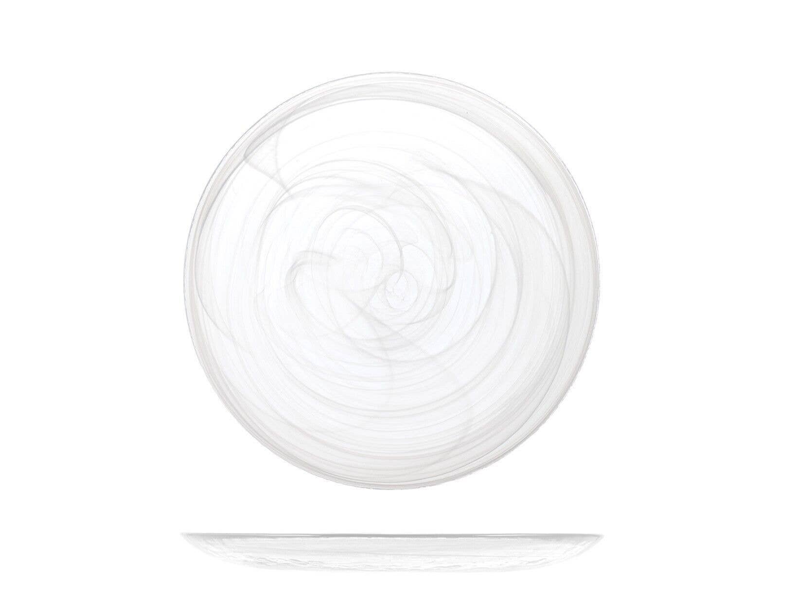 H&H – Großhandel Essteller – Alabaster Obstteller aus weißem Glas, 21 cm0