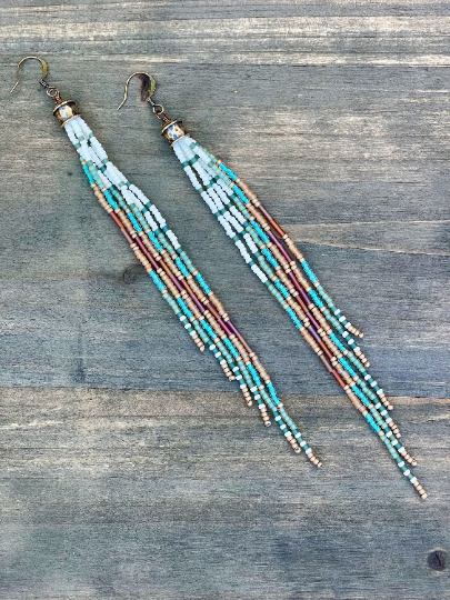 Wild Honey Pie Design - Wholesale Tassel Earrings - Boho Beaded Fringe Earrings, Handwoven Seed Bead Earrings6