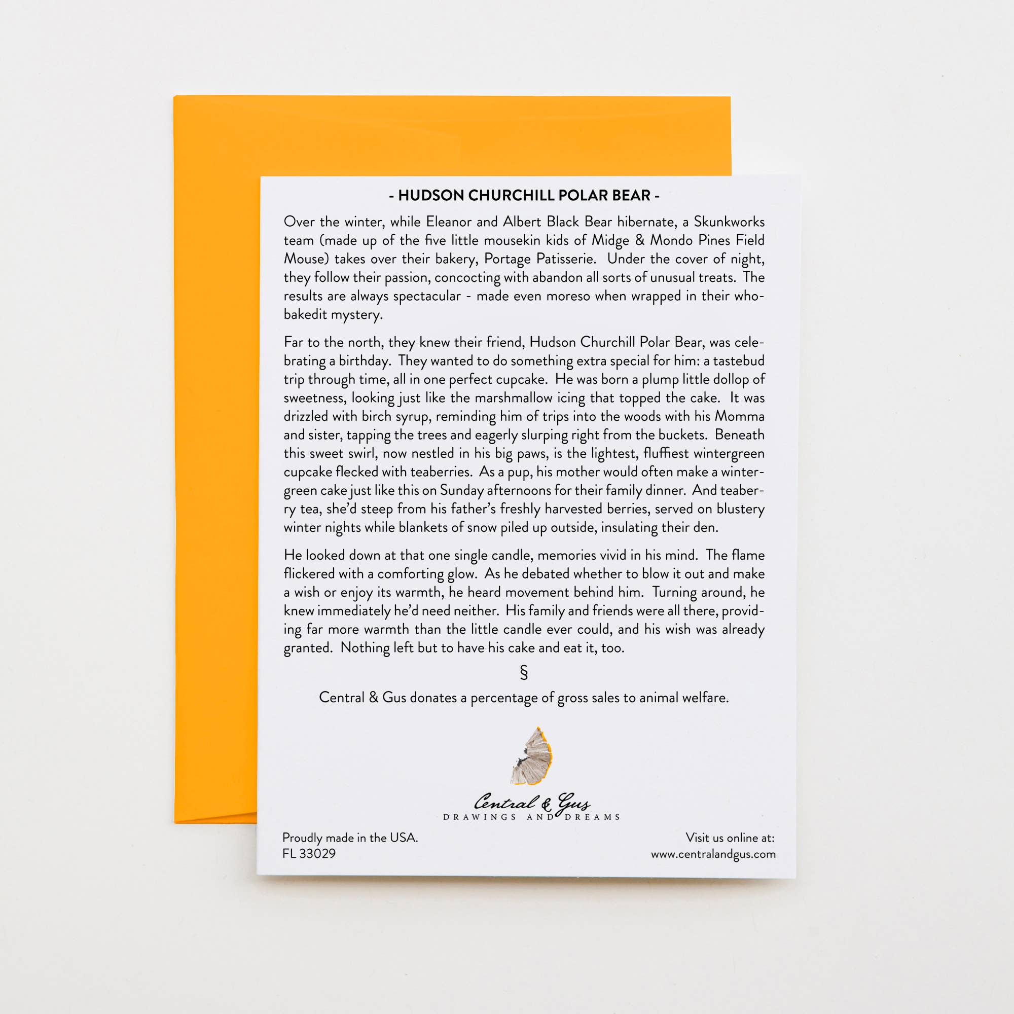 Central & Gus - Wholesale Gewone wenskaart - Hudson Churchill Polar Bear Notitiekaart1