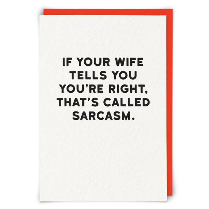 Redback Cards UK – wholesale Everyday greeting card – Sarcasm Greetings Card