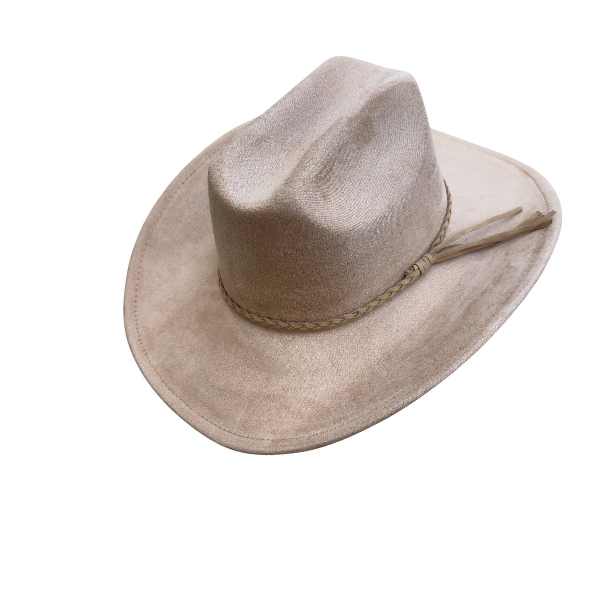 Portia Hat - Venta al por mayor Sombrero cowboy - Mujer - Sombrero de vaquero estilo ganadero de ante vegano con banda de ante3