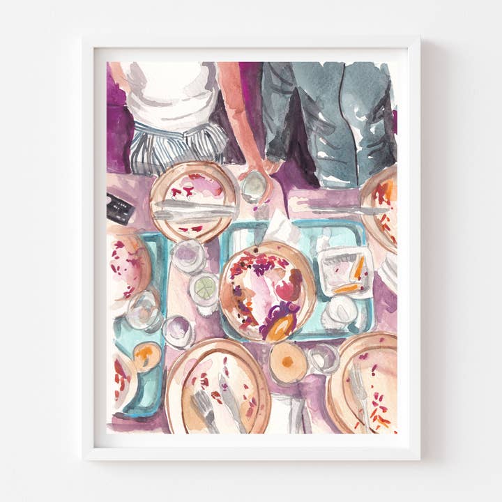 Eating Together Art Print for wholesale by Medjool Studio Art Print Shop