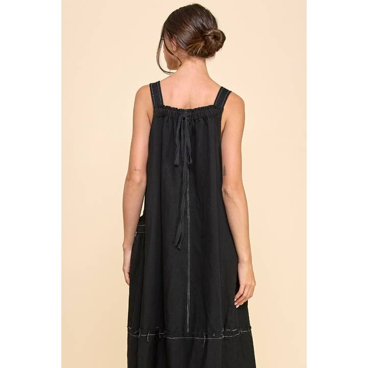 Veveret - Wholesale Dress - Women's - Washed Denim Overalls Dress
