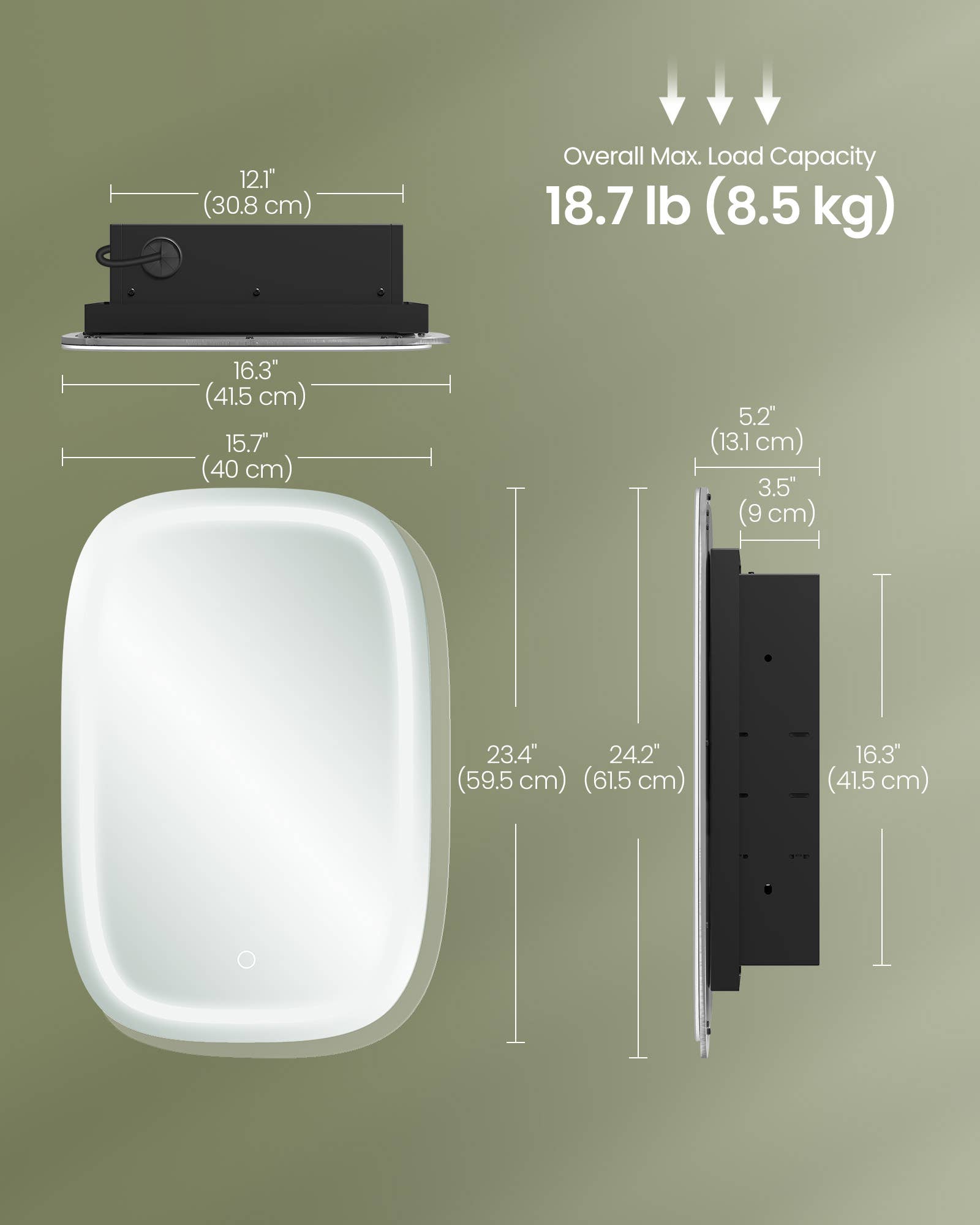 Greenwestons - Vendita all'ingrosso Armadietto - Armadio da bagno a parete con stazione di ricarica.4