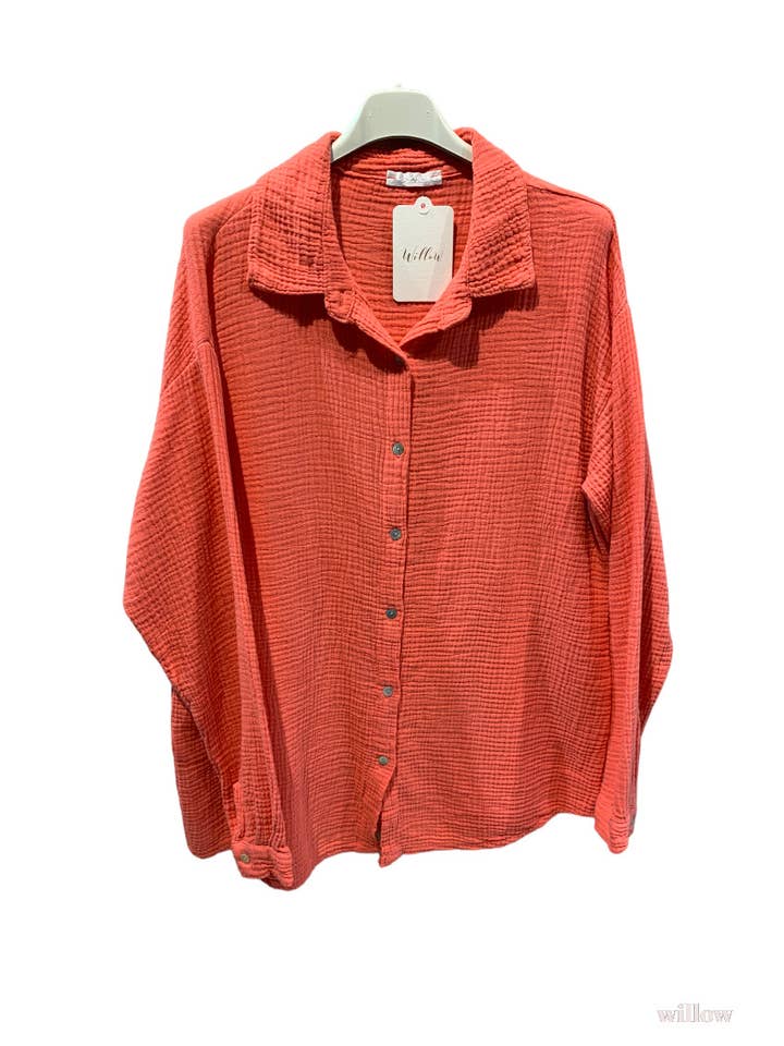 Moonsun - Wholesale Button Down Shirt - Women's - Cotton gauze shirt #303630