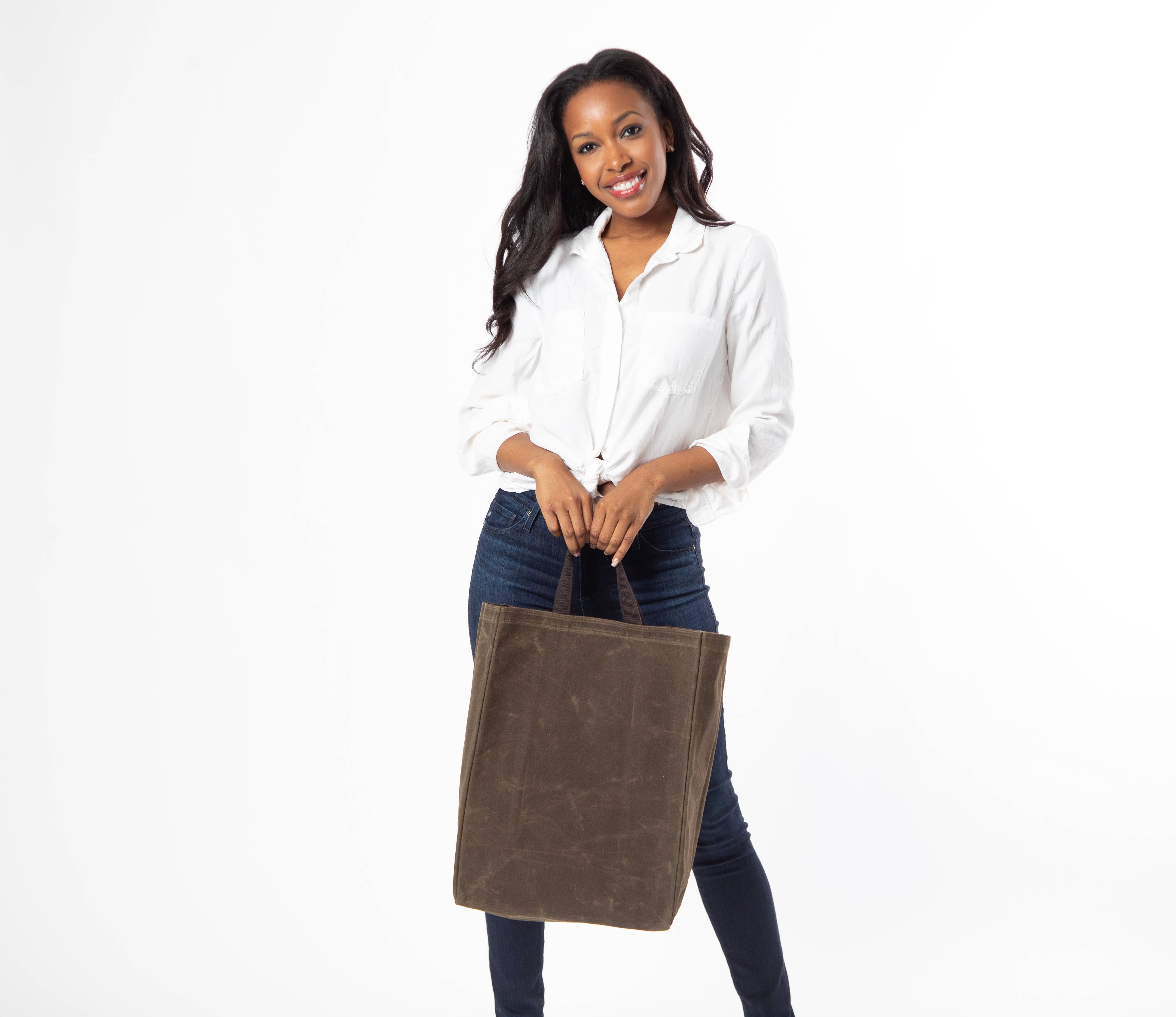 CB STATION - Wholesale Grocery/Shopping Bag - Waxed Canvas Market Tote19