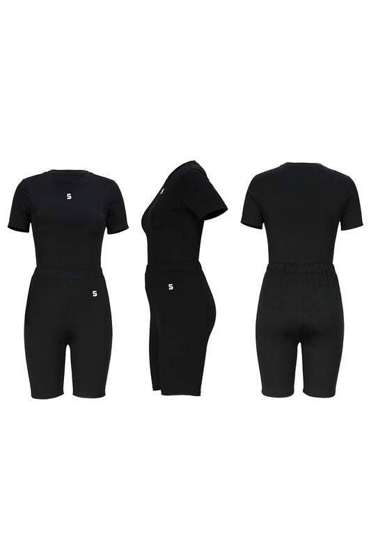 Fashion Combination - Wholesale Hemd- en rokset - Dames - set van T-shirt en korte broek met korte mouwen6