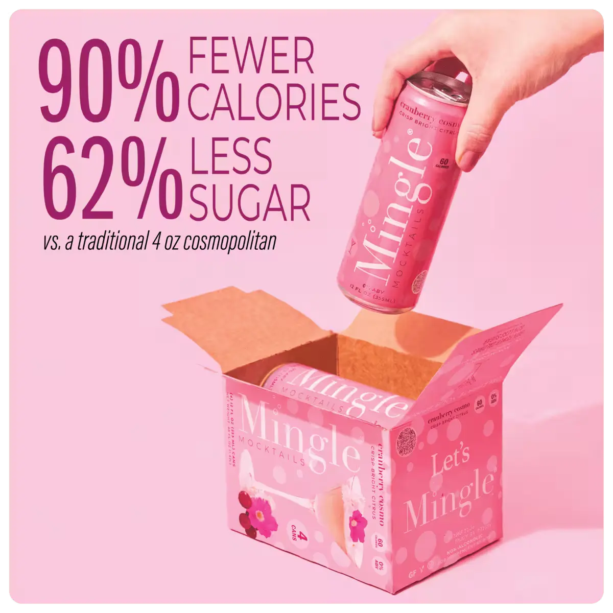 Mingle Mocktails - Wholesale Non-Alcoholic Aperitif/Mocktail - Cranberry Cosmo Mocktail6