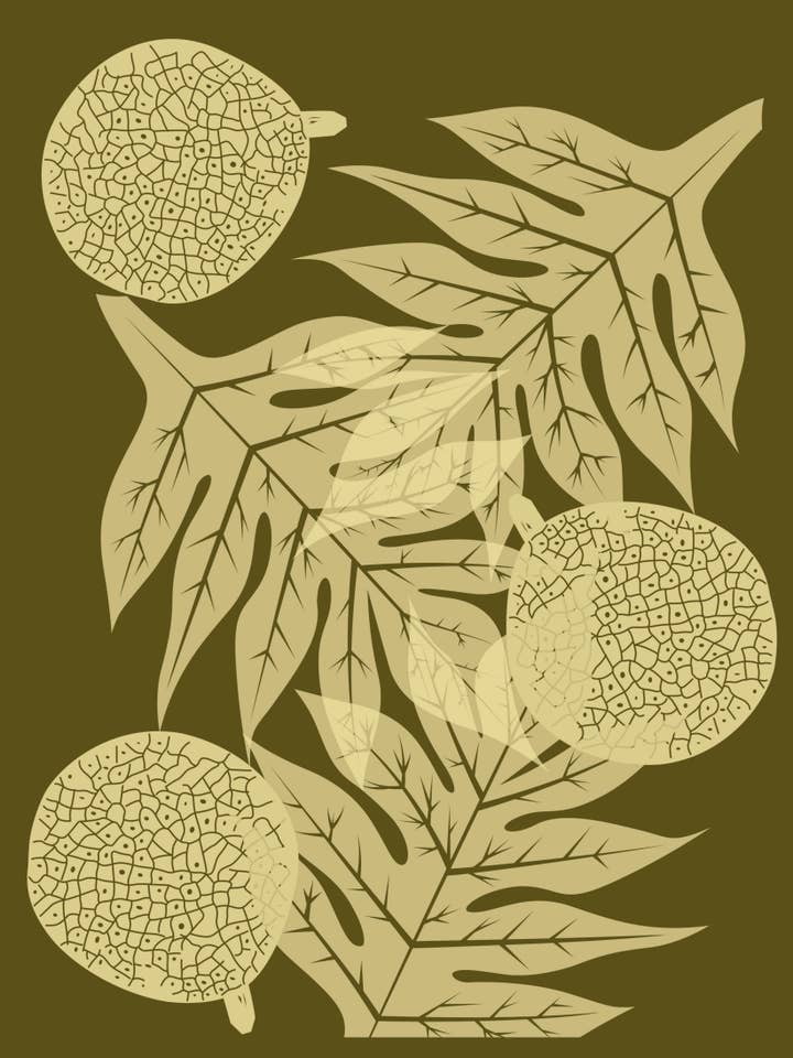 'ʻUlu Vintage' Brown Greeting Card for wholesale by Catie Lehman Art & Design