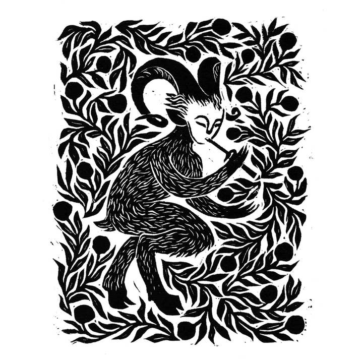 Katia Hinic Studio - Wholesale Art Print - 'Faun' lino print1
