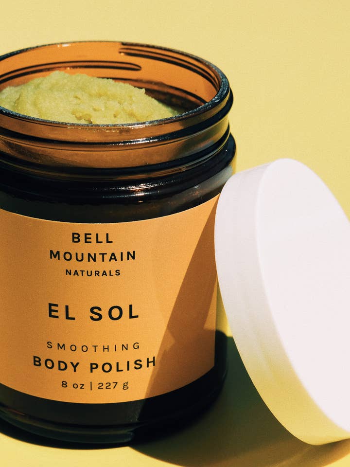 Vernis pour le corps El Sol. Écologique, peu de déchets. Tout est naturel. pour la vente par Bell Mountain Naturals