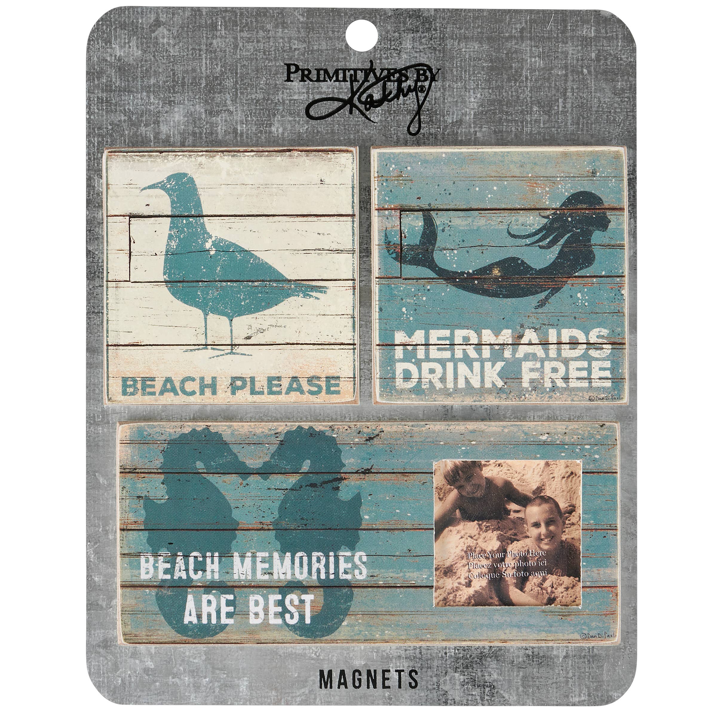 Primitives by Kathy - Wholesale Picture Frame - Beach Photo Magnet Set0