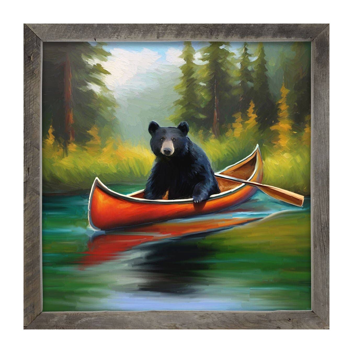 ginger blue - Vente Affiche d'art - Ours noir en canoë7