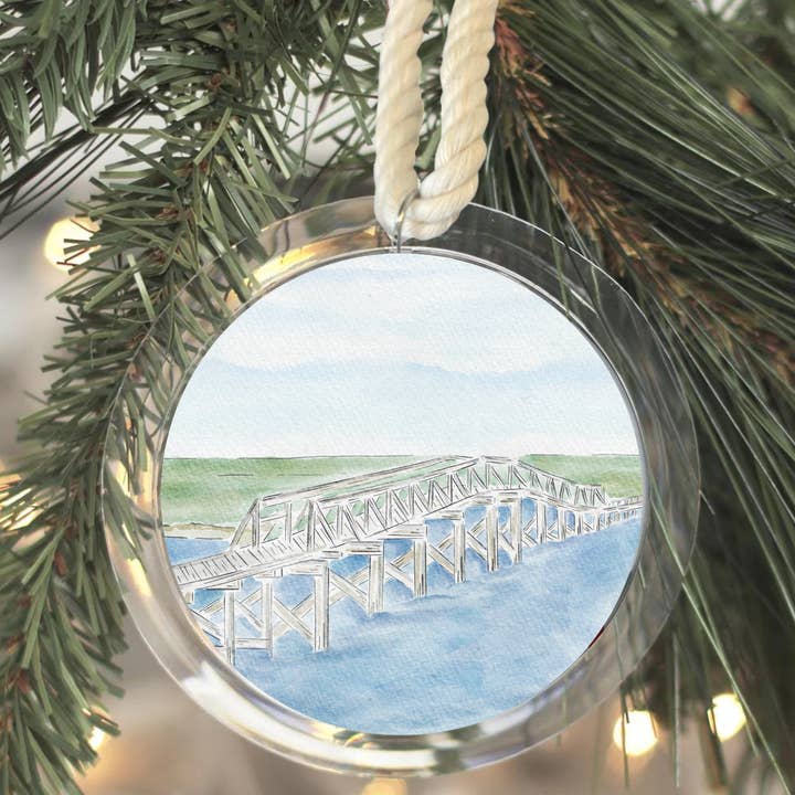 Sandwich Boardwalk Cape Cod Acrylic Christmas Ornament for wholesale by WonderfullyWrittenCo
