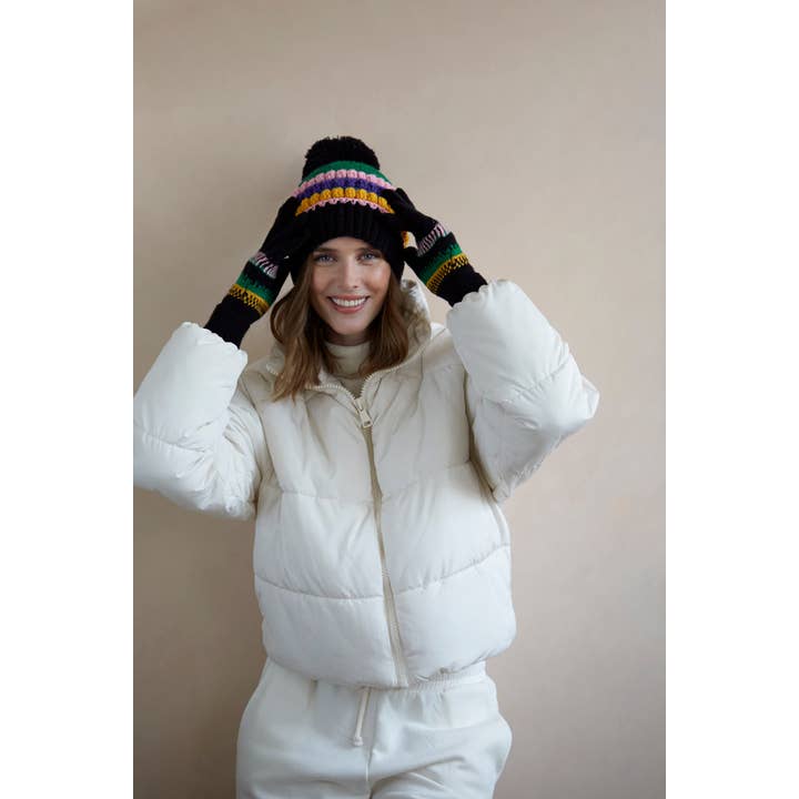 Shiraleah - Wholesale Gloves - Women's - VAUGHN WINTER KNIT TOUCHSCREEN GLOVES, BLACK1