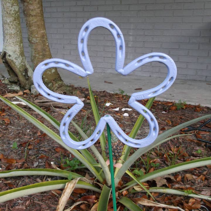 Violet Horseshoe Flower, Metal garden stake, yard art for wholesale by Creations Welded