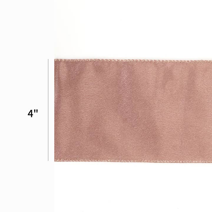 LA Ribbons Wholesale - Wholesale Ribbon - Gift Wrapping - 4" Reversible Shimmer/Lurex Wired Ribbon | Rose Gold