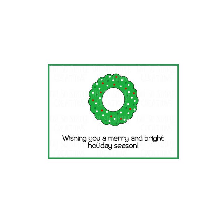 Merry and Bright Wreath Mini Greeting Card for wholesale by Oh So Simple Creations