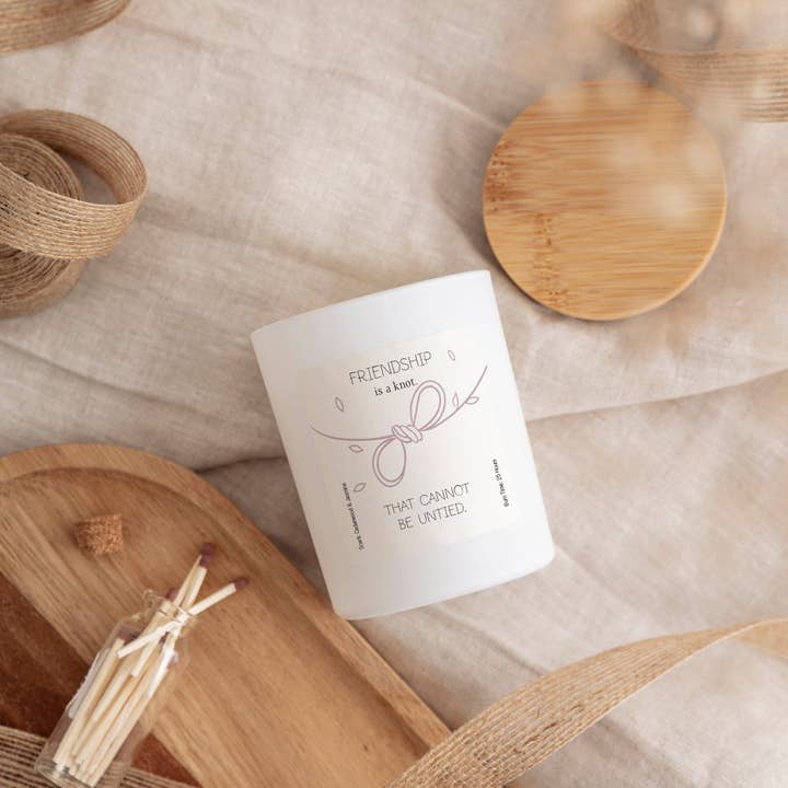 Happy Inky - Wholesale Jar/Filled Candle - Friendship Is A Knot That Cannot Be Untied Scented Candle