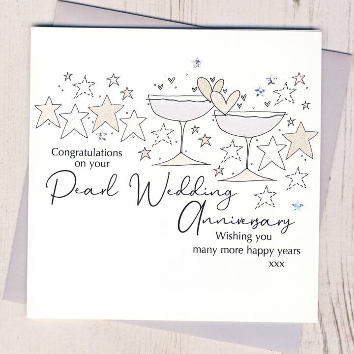 Pearl Wedding Anniversary Card for wholesale by Eggbert & Daisy