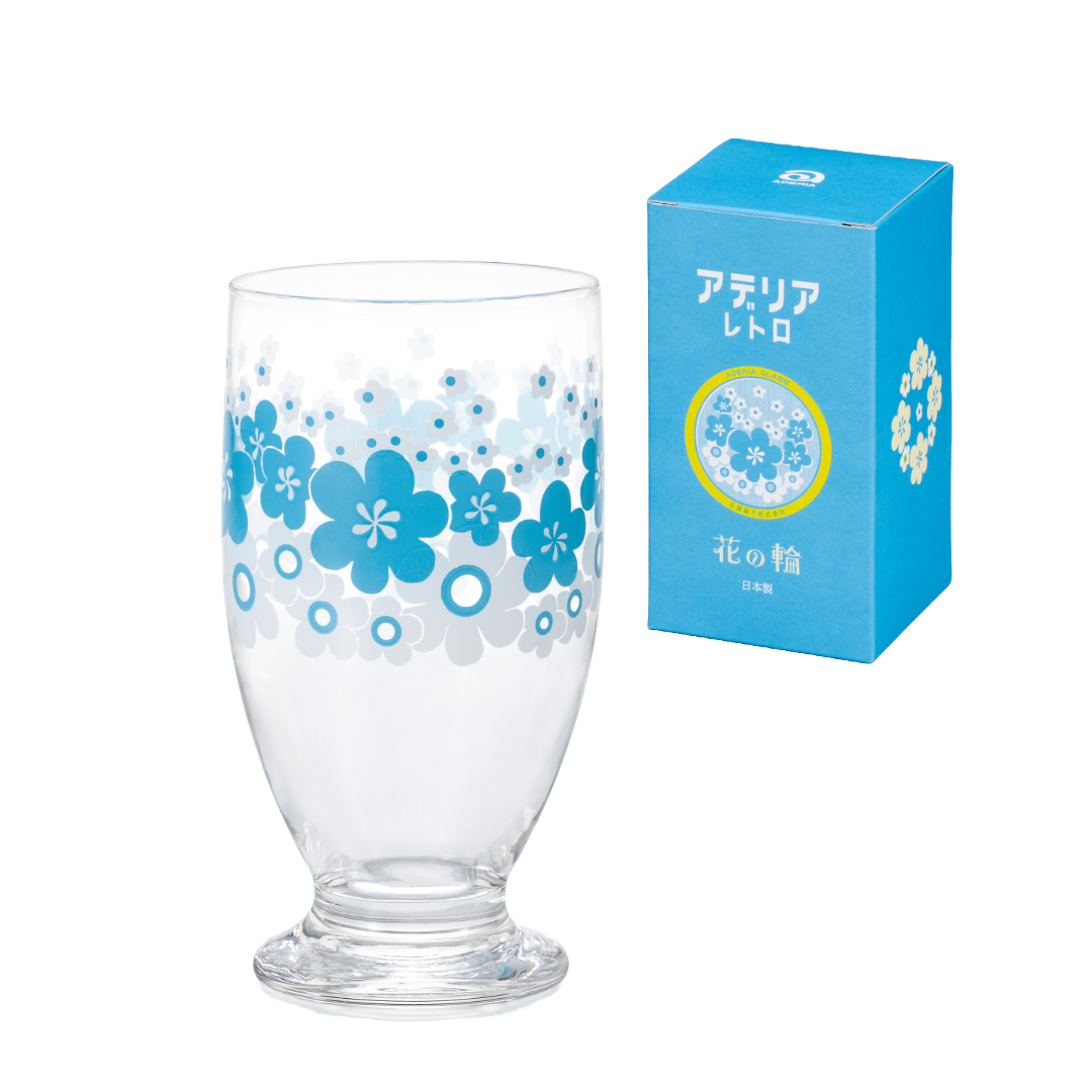 ADERIA - Wholesale Drinking Glass/Cup - ADERIA Retro | Footed Glass | 8 Pattern Options9