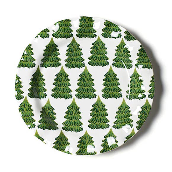 Evergreen Grove Ruffle Dinner Plate for wholesale by Coton Colors