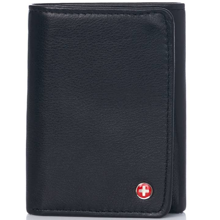 Alpine Swiss – Carteira – Homem por atacado – Carteira masculina Alpine Swiss RFID de capacidade de luxo com três dobras com seção de nota dividida - 978-PARENT6