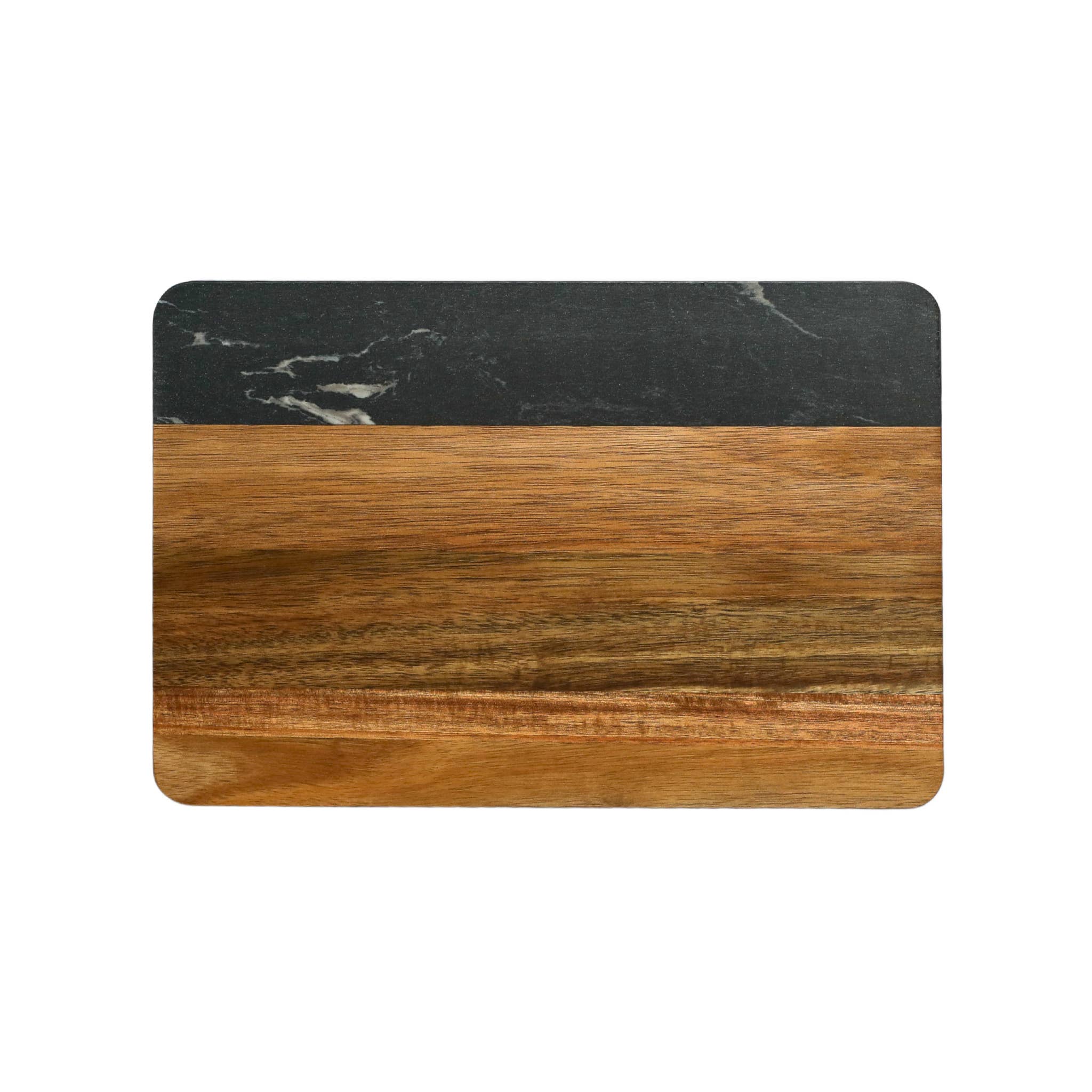 Creative Gifts International Inc. - Wholesale Cutting Board - Black Marble and Acacia Wood Rectangle Charcuterie Board