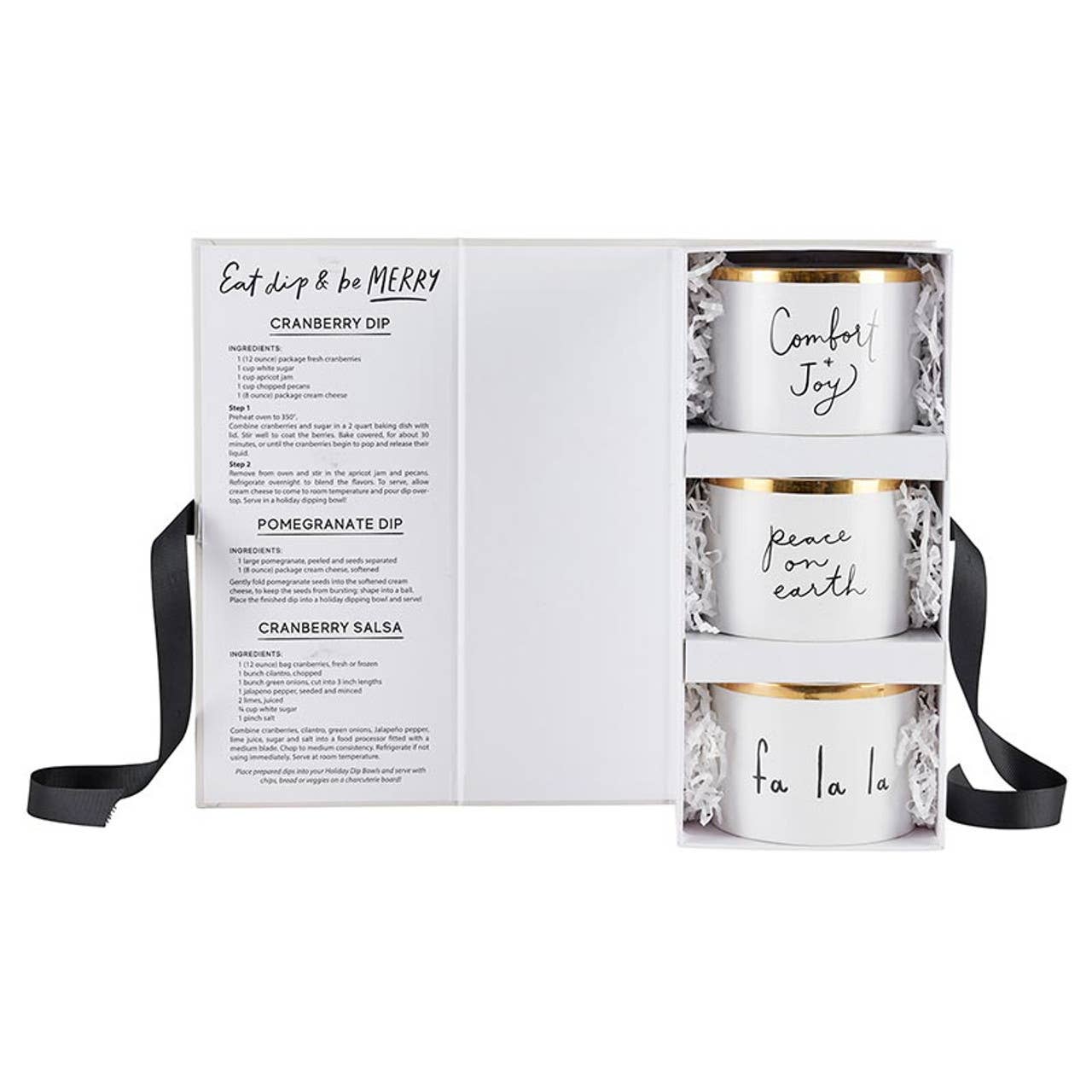 Santa Barbara Design Studio by Creative Brands - Wholesale Condiment/Dip Bowl - Gold Holiday Dip Bowls Book Box - Eat, Dip & Be Merry1