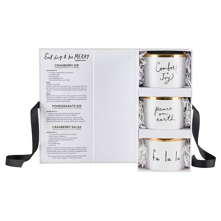 Santa Barbara Design Studio by Creative Brands - Wholesale Condiment/Dip Bowl - Gold Holiday Dip Bowls Book Box - Eat, Dip & Be Merry1