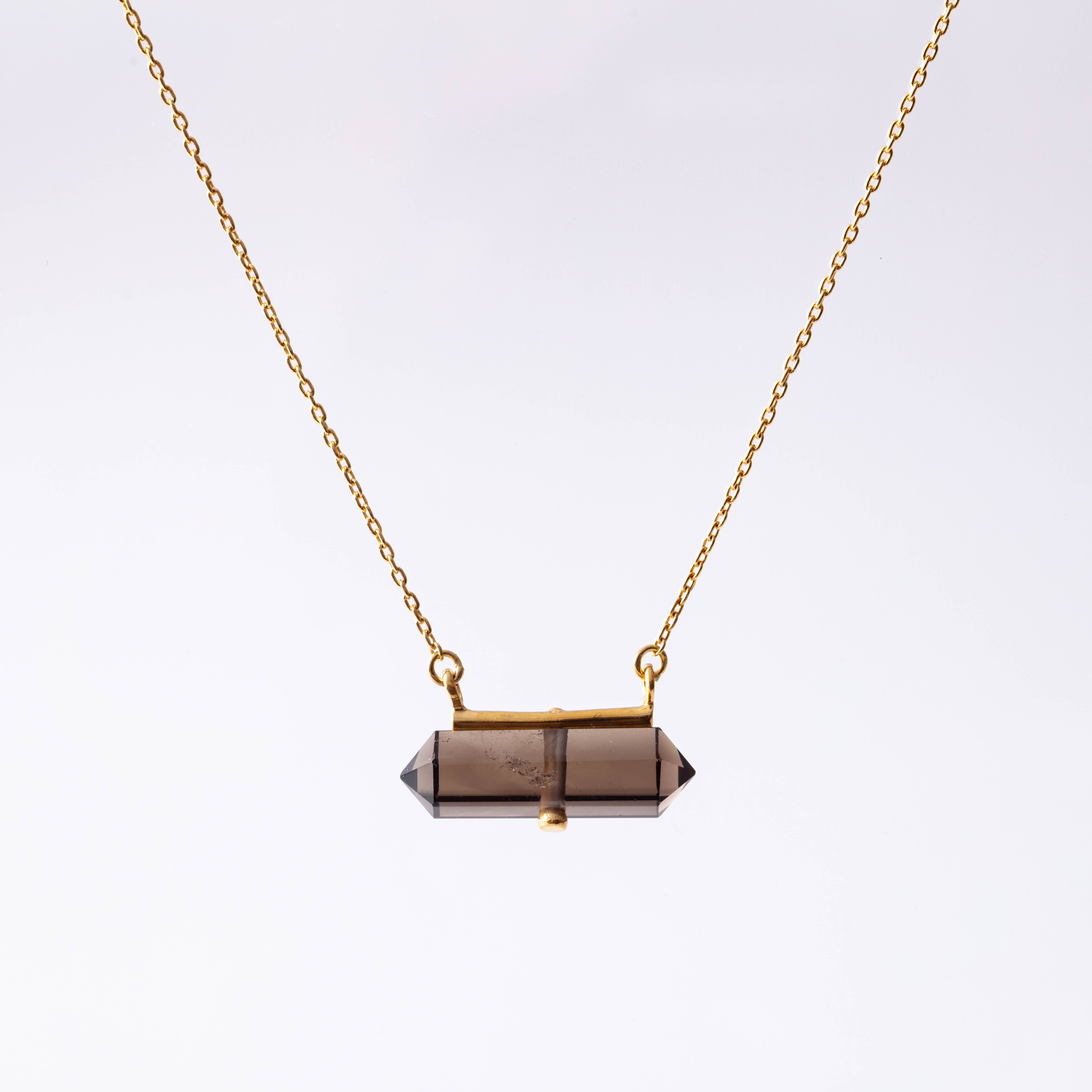 THE CRISTALLINE - Wholesale Pendant/Charm Necklace - Horizon Stone Necklace - Yellow Gold5